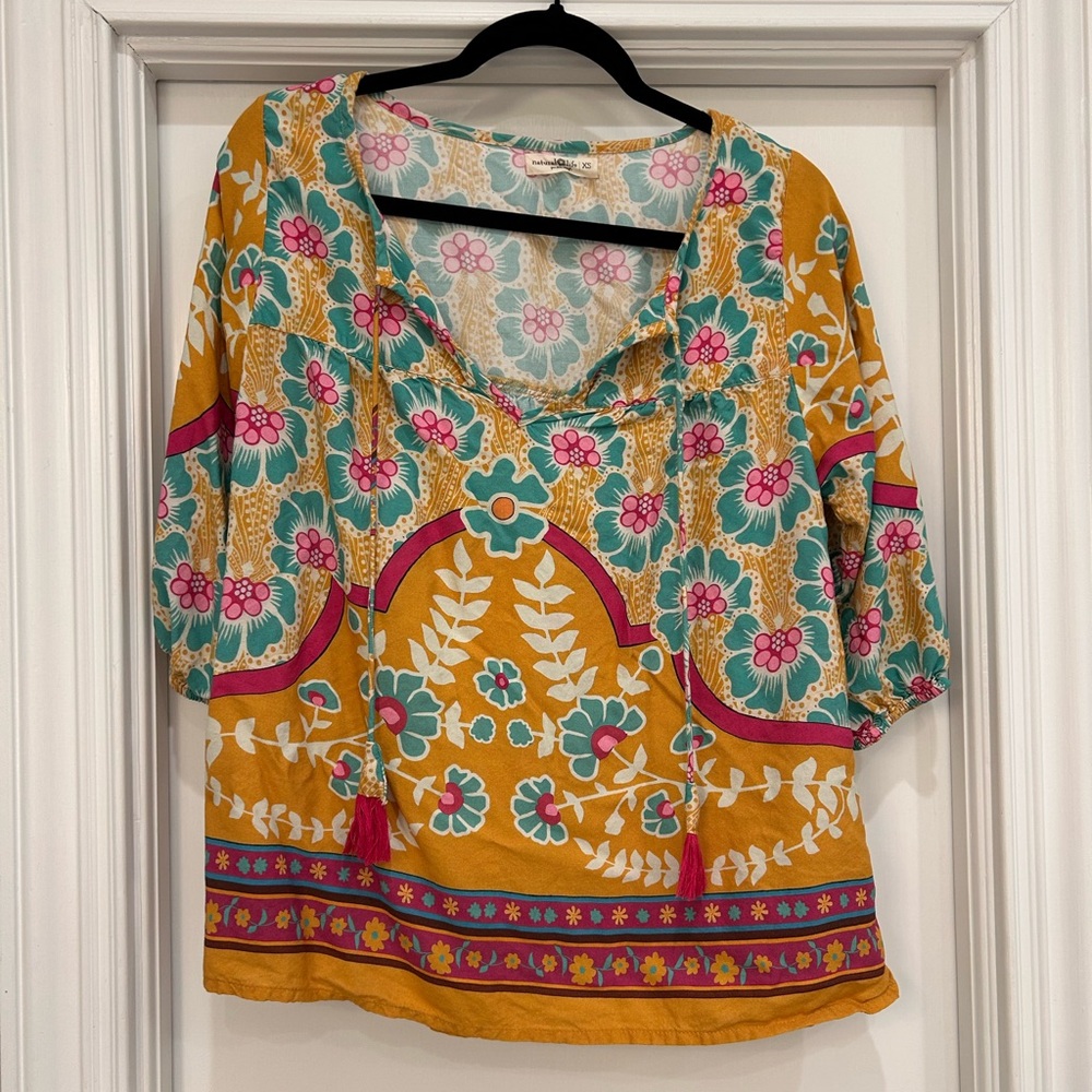 Natural Life Floral Bohemian Women's Top
